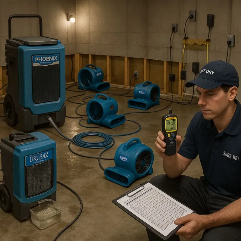 Structural Drying and Dehumidification process in Versailles, KY